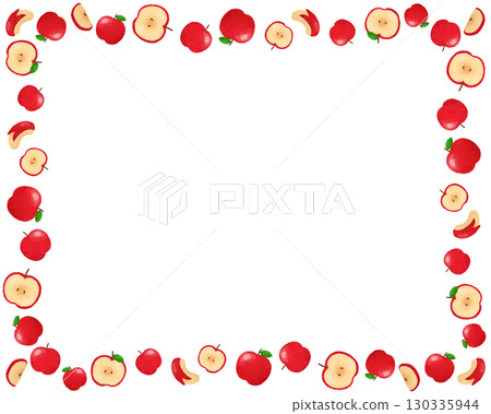 Watercolor apple frame material | Refreshing fruit design for autumn food packaging and posters Watercolor apple frame material | Refreshing fruit design for autumn food packaging and posters 130335944