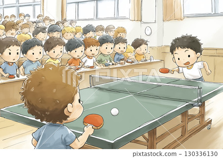 乒乓球對打場面激烈 130336130