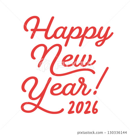 用紅色字母祝 2026 年新年快樂 - 2026 年的英文祝福語 - 新年和新年賀卡材料 130336144
