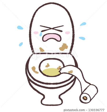 骯髒哭泣廁所的插圖 130336777