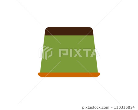 Illustration of a matcha pudding icon 130336854