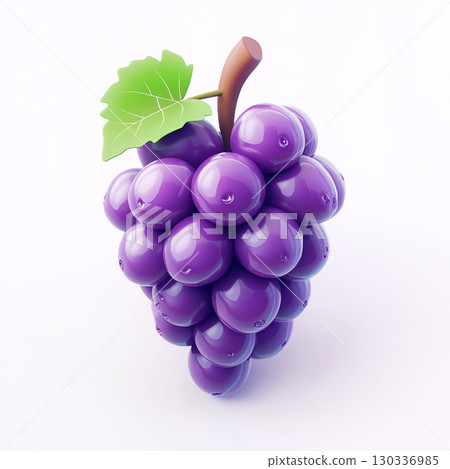 A three-dimensional rendering of a bunch of purple grapes isolated on a plain white background. A three-dimensional rendering of a bunch of purple grapes isolated on a plain white background. 130336985