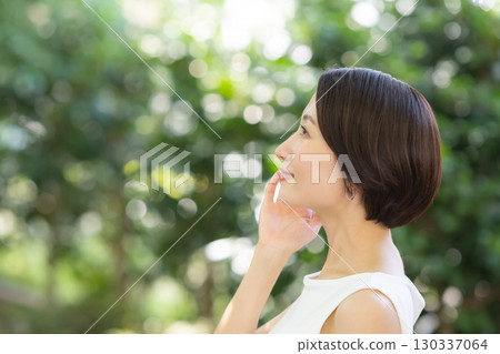 Women, Fresh green, Green, Skin care 130337064