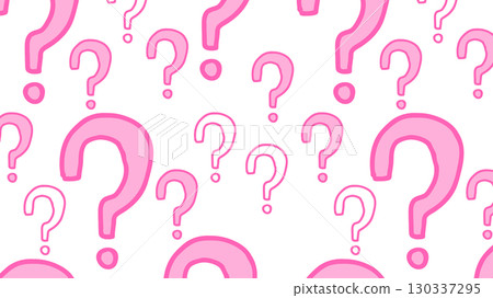 粉紅色可愛手繪問號背景圖 130337295