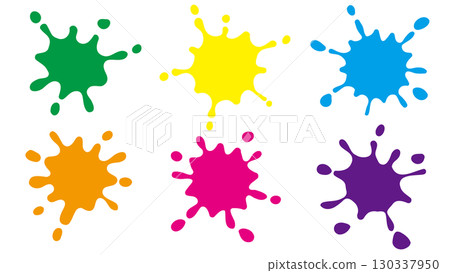 Colorful splash ink set 130337950