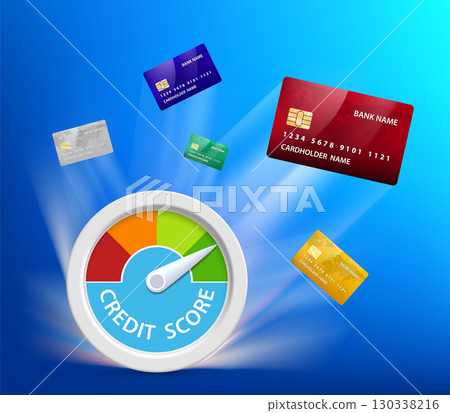 Credit score rating scale with excellent level Credit score rating scale with excellent level 130338216
