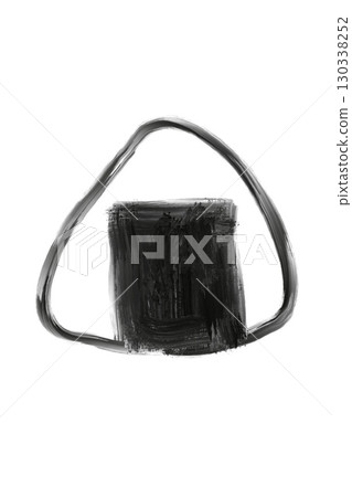 Onigiri brush Japanese style ink painting watercolor style hand-drawn 130338252