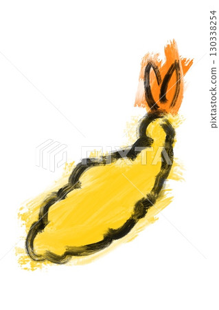 Shrimp tempura, Japanese style, brush, hand-drawn, ink painting, watercolor style, sumi-e Shrimp tempura, Japanese style, brush, hand-drawn, ink painting, watercolor style, sumi-e 130338254