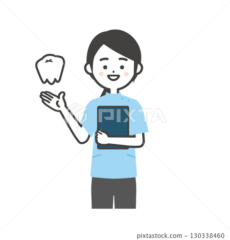 圖解：一位身穿凱西套裝、臼齒的女士 130338460