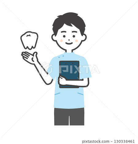 一名身穿凱西服裝、長著臼齒的男子的插圖 130338461