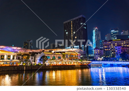The gorgeously lit streets of Clarke Quay, Singapore 130338540