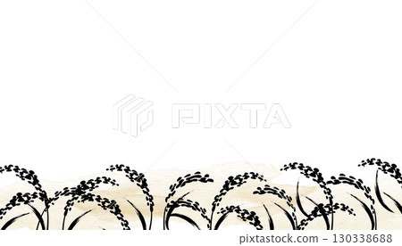 棕褐色米插畫背景米 棕褐色米插畫背景米 130338688