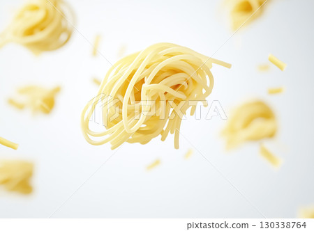 Italian spaghetti pasta on light background 130338764