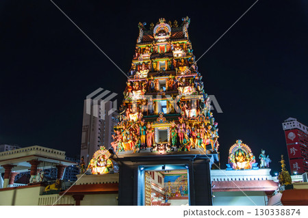 Sri Mariamman Temple at night in Singapore Sri Mariamman Temple at night in Singapore 130338874