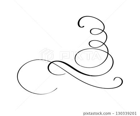 Black vector divider, elegant swirl corner design calligraphy element enhancing visual appeal, adding a touch of sophistication and grace Black vector divider, elegant swirl corner design calligraphy element enhancing visual appeal, adding a touch of sophistication and grace 130339201
