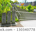 The stone steps of Ikaho Onsen, surrounded by fresh greenery 130340778