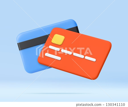 3d Credit and Debit Card Payment Concept. 130341110