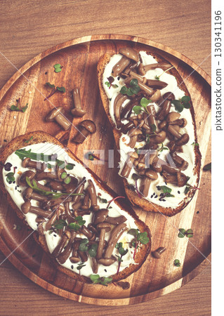 sandwiches with cream cheese and pickled honeydew, healthy breakfast, homemade, sandwiches with cream cheese and pickled honeydew, healthy breakfast, homemade, 130341196