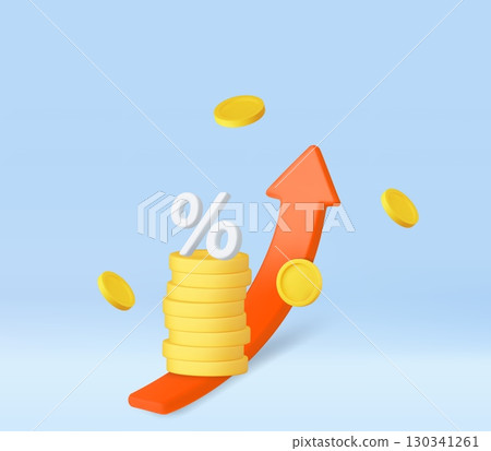 3d Rising Interest Rates and Financial Growth 3d Rising Interest Rates and Financial Growth 130341261