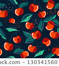Vibrant Cherry Pattern Beautifully Set on a Dark Background for Visual Appeal 130341560