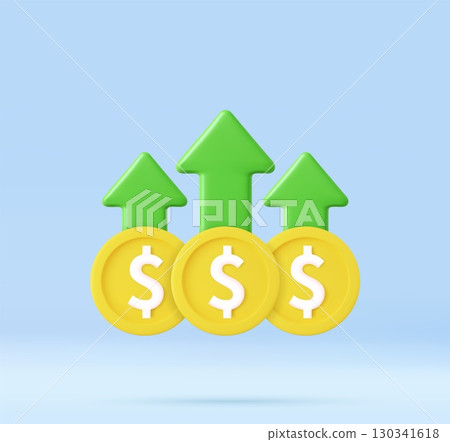 3d Financial growth with multiple upward arrows 3d Financial growth with multiple upward arrows 130341618