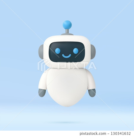 3d Happy robot. 3d ai character, chat bot 3d Happy robot. 3d ai character, chat bot 130341632