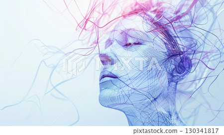 The face of a man of the future. Artificial intelligence concept. generative ai. 130341817