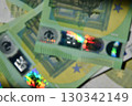 Euro money features holographic spectrum effects blurry background depicting currency details and designs 130342149