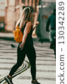 Woman walking on the street 130342289