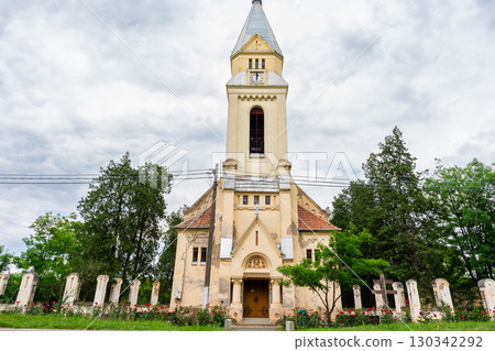 A view of a church 130342292