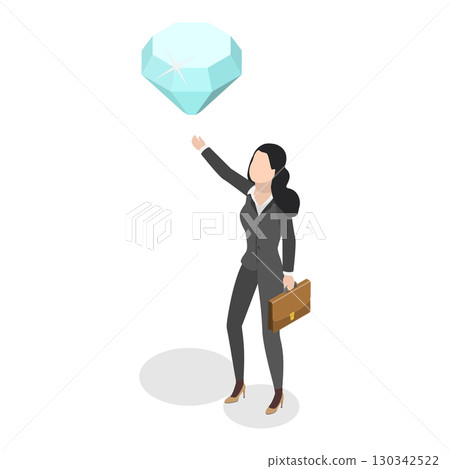 3D Isometric Flat Vector Illustration of Business Company Success, Mission, Vision And Value. Item 3 130342522