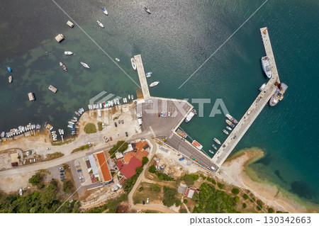 Aerial view of Vabriga Santa Marina harbor in Istria, Croatia. 130342663