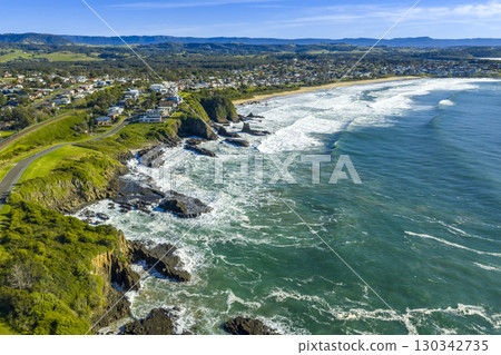 The coastline along the Illawarra coastal suburb of Kiama Downs 130342735