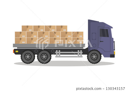 Truck with boxes Truck with boxes 130343157