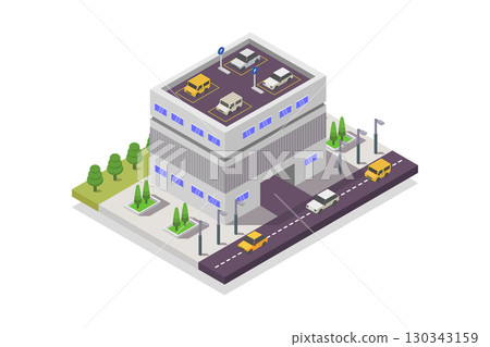 Isometric car parking 130343159