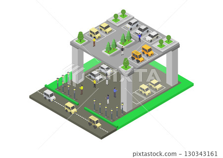 Isometric car parking Isometric car parking 130343161