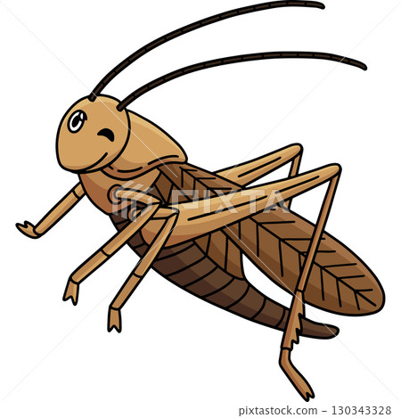 Insect Cricket Animal Cartoon Colored Clipart  130343328