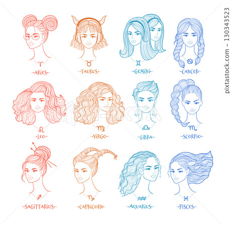 Zodiac signs as female portraits 130343523