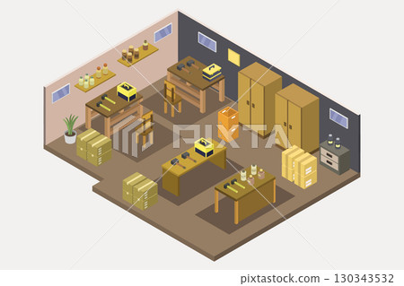 Isometric Carpentry Room 130343532