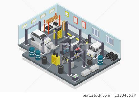 Isometric car service 130343537