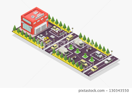 Isometric car service 130343550