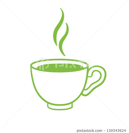 Minimal green tea cup illustration 130343624