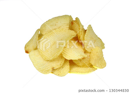 potato chip isolated on white background close up 130344830