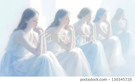 Illustration of a woman expressing her inner self - for psychology content 130345720