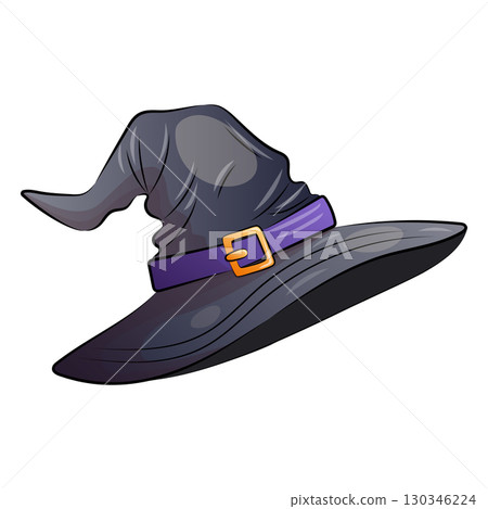 Halloween witch hat vector on white background 130346224