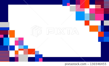 Geometric pattern frame white space rectangle border 130346455