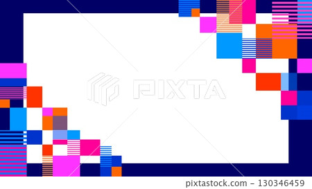 Geometric pattern frame white space rectangle border 130346459