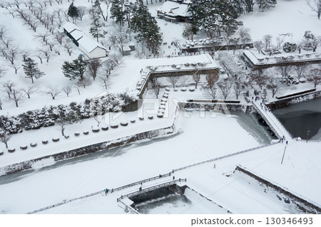 Goryokaku Park in winter, Hakodate City 130346493