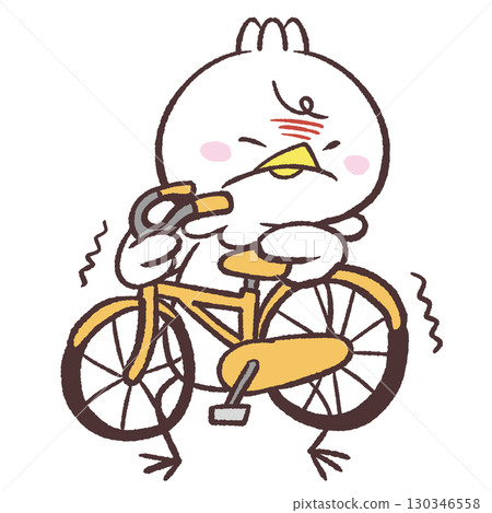 Illustration of a white bird lifting a bicycle 130346558
