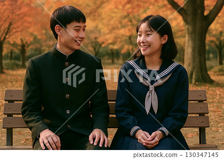 昭和時代高中情侶的畫像 130347145